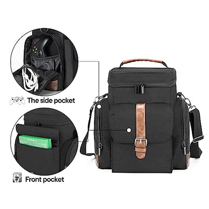 LoDrid Game Console Carrying Case Compatible with Xbox Series X, Bag Only | Storage Travel Case with Multiple Pockets for Controllers, Cables, Portable Hard Disk, and Other Accessories, Patent Design