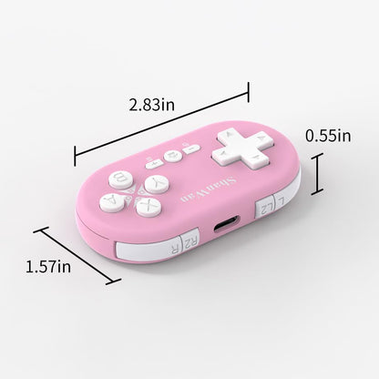 ShanWan Bluetooth Gamepad Keychain Sized Mini Controller for Switch, Windows, Android, iOS & PS4（pink ） - color: PINK