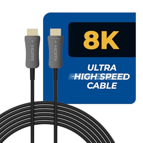 OREI 8K HDMI 2.1 Fiber Optic Cable 300ft - AOC, 48Gbps, 8K@60Hz, HDR10+, 3D - size: 300FT