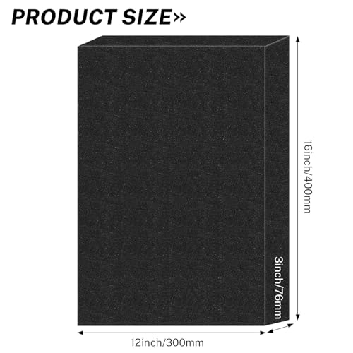 Polyurethane Foam Inserts, 1 PCS 16 x 12 x 3 Inch Black Cuttable Packing Foam Sheets for Tool Box, Camera, Crafts and Storage - size: 16 x 12 x 3 Inch