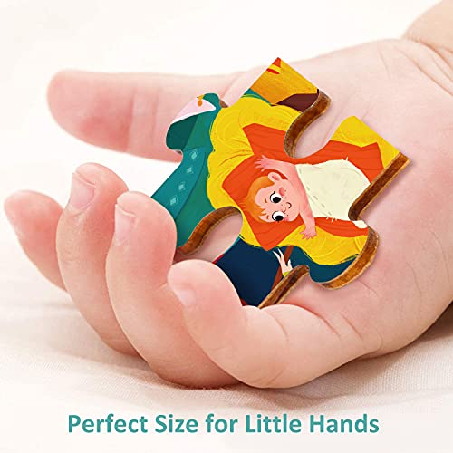 Nativity Scene Kids 24 Piece Puzzle for 3 Year Old | Unique Shape Jigsaw Pieces, Christmas Wooden Jigsaw Puzzles for Kids Ages 3-5, Preschooler Puzzle with Tray