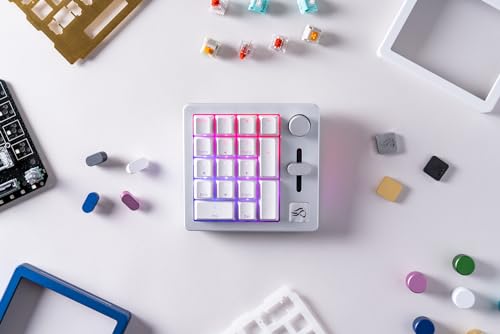 GLORIOUS GMMK Mechanical Numpad- 10 Key USB Programmable Keypad - Hot Swappable, Volume Control, RGB Backlit, Wired & Wireless Bluetooth - Laptop & Keyboard Accessories- White - color: White Ice