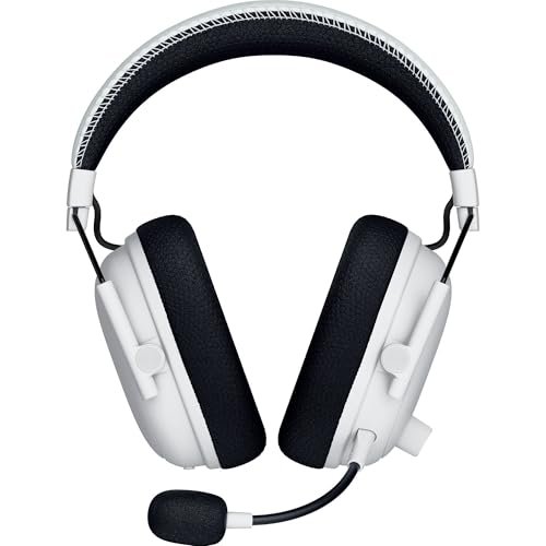 Razer BlackShark V3 Pro Wireless ANC Gaming Headset for PC, 2.4 GHz, White | Full Band Mic, 50mm Drivers, Bluetooth, USB, 3.5mm, Works with Mac, PS5, Nintendo Switch, Smartphone, 70 Hr Battery - color: White, style: PC
