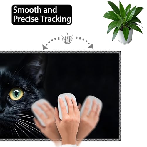 Large Gaming Mouse Pad Set with Wrist Support – 31.5" x 11.8" 4-in-1 XXL Mousepad with Keyboard Wrist Rest, Mouse Wrist Rest & Coaster – Ergonomic Desk Mat for Office, Home – Black Cat - color: Black Cat