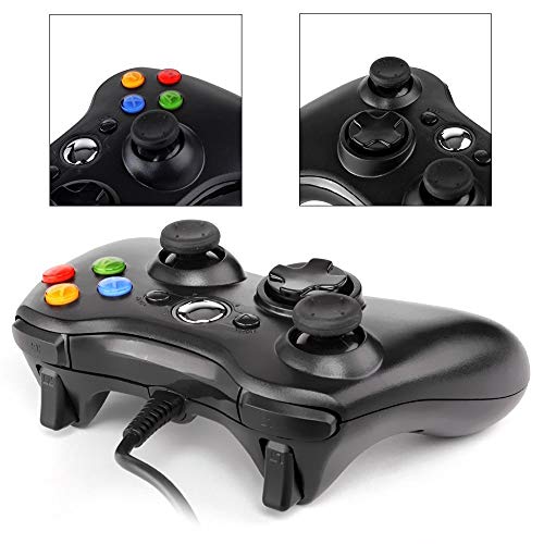 Meriton Wired USB Game Controller Gamepad Game Joystick Joypad for Microsoft Xbox 360/Slim & Windows PC (Black)