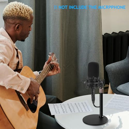 Desk AT2020 Stand, Adjustable Metal Table Mic Stand with Shock Mount for Audio Technica AT2020 AT2020USB+ AT2035 ATR2500x Condenser Studio Microphone by Frgyee - color: Mic Table Stand