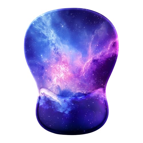 Ergonomic Mouse Pad with Wrist Rest - Gel Wrist Support Mousepad with Non-Slip PU Base for Computer, Laptop, Office & Home - color: Starry Sky 1, size: 7.6L x 10.2W inches