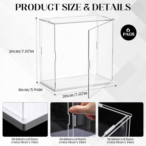 Junkin 6 Pack ETB Acrylic Case Compatible with Elite Trainer Box ETB Protector Case Stackable Storage Boxes Containers for Display Collectibles Cosmetic Figures Game Cards