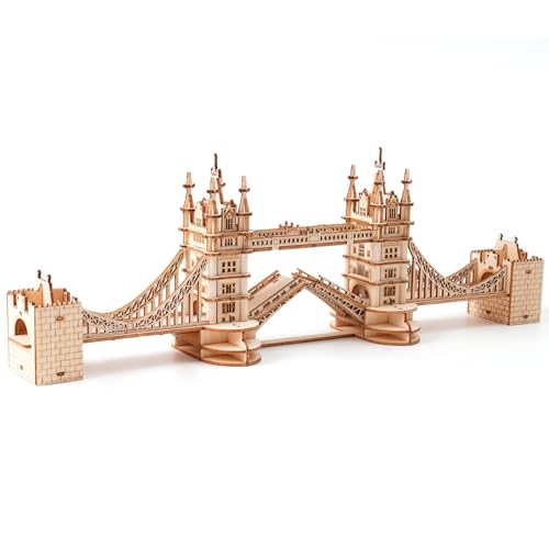 Rowood 3D Puzzles for Adults,DIY Wooden Model Kits for Adults to Build,Birthday London Tower Bridge - style: London Tower Bridge