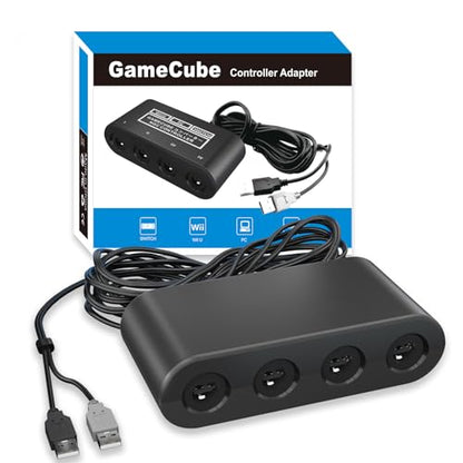 Gamecube Adapter for Nintendo Switch / Wii U / PC and Switch 2 Gamecube Controller Adapter, Super Smash Bros Adapters for NGC Controller, Support Turbo and Vibration Features with 180cm USB Cable - size: Updated Design