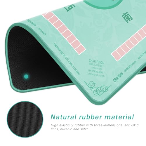 2F22E Mahjong Mat - Non-Slip Noise Reduction Gaming Mat 32.4x32.4 Inch for Mahjong/Poker/Board Games/Card Games/Dominoes (Cyan) - color: Cyan