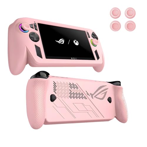 Case for ASUS ROG Xbox Ally X,NOUKAJU Game Console Case with Keycaps,Anti-Drop, Anti-Scratch,Shockproof,Silicone Protective Cover for ASUS ROG Xbox Ally X Handheld Video Game Console(Pink) - color: Pink, size: with Keycaps