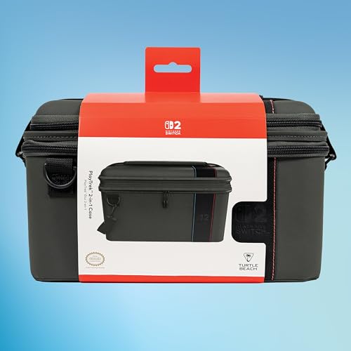 Turtle Beach PlayTrek Hard Shell 2-in-1 Travel Case, Nintendo Switch 2 | Licensed for Switch 2, Lite, OLED, Carrying Case, 12 Game Card Holder, Cover, Accessory Storage, Protection, Charcoal Black - style: 2-in-1