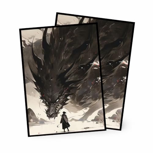 MTG Card Sleeves Matte -100 PCS Trading Card Game, Size 2.6 x 3.6 inches, Suitable for All TCG Card Games Protective (Dragon) - color: Dragon