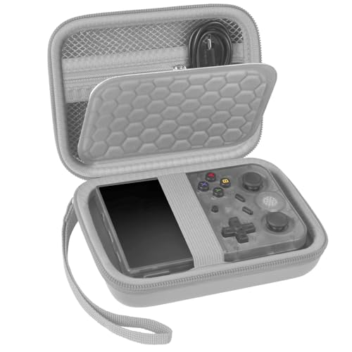 PAIYULE Travel Case Compatible with RG353V/ RG353VS/ R36S Retro Handheld Game Console, Handheld Emulator Storage Holder Organizer, Android Game Console Carrying Bag (Grey) (Box Only) - color: Grey, style: For R36s