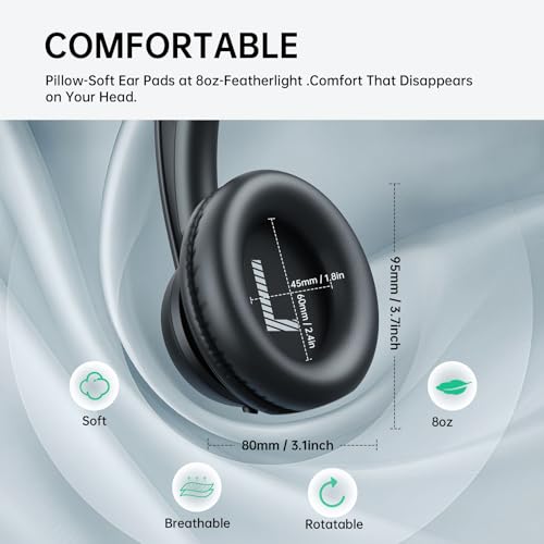 EKSA H8 USB Headset with Microphone for Work, Stereo Wired Computer Headphones with Mic Noise Cancelling, in Line Controls, 3.5mm Jack USB-C/A Over-Ear Headset for PC Laptop Office Call Center Teams