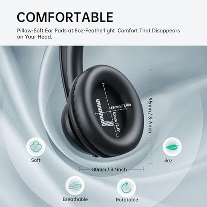 EKSA H8 USB Headset with Microphone for Work, Stereo Wired Computer Headphones with Mic Noise Cancelling, in Line Controls, 3.5mm Jack USB-C/A Over-Ear Headset for PC Laptop Office Call Center Teams