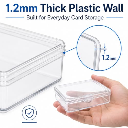 24 Pack Card Deck Box, Clear Plastic Playing Card Case, 1.2mm Thick Snap-Tight Card Storage Box for Standard Playing Cards, Game Cards and Small Parts, 3.8 x 2.7 x 0.82 in - color: 24PCS - 3.8x2.7x0.82 Inch
