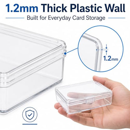 24 Pack Card Deck Box, Clear Plastic Playing Card Case, 1.2mm Thick Snap-Tight Card Storage Box for Standard Playing Cards, Game Cards and Small Parts, 3.8 x 2.7 x 0.82 in - color: 24PCS - 3.8x2.7x0.82 Inch