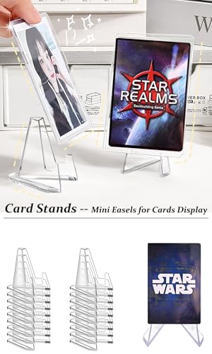 50 Packs Card Display Stand, 2.2 inch Acrylic Easel Mini Card Stand for Sports Graded Trading Baseball Football Card