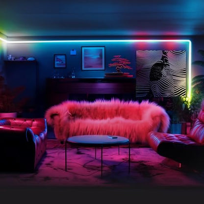LIFX Supercolor Neon Flex Light Strip, 16ft Bendable RGBW LED Smart Neon, 60 Addressable Color Zones with Polychrome, Wi-Fi No Hub Required, Compatible with Alexa, Google, Apple HomeKit, LFXNEON16 | Matter Certified, Apple Homekit, WiFi 2.4GHz, Polychrome
