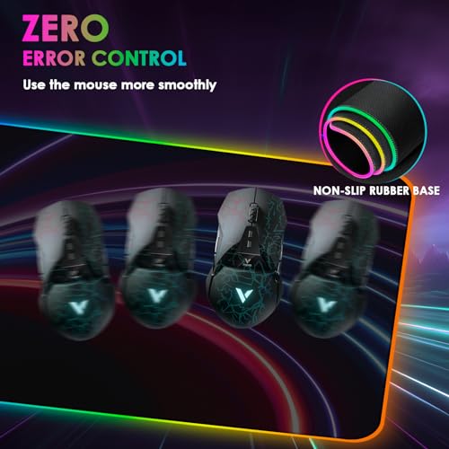 RGB Gaming Mouse Pad with Wireless Charging 15W, 14 Lights Touch Button LED Mouse Mat Extra Large Mousepad Non-Slip Rubber Base Waterproof Computer Keyboard Mat for Gaming, PC, Laptop, 800x300x4MM