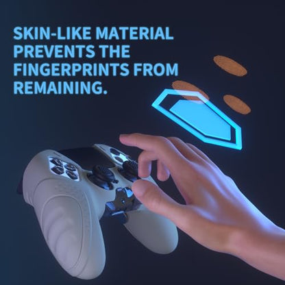 PlayVital Guardian Edition Anti-Slip Ergonomic Silicone Cover Case for ps5 Edge Controller, Soft Rubber Protector Skin for ps5 Edge Wireless Controller with Thumb Grip Caps - Metallic Gray - color: Metallic Gray