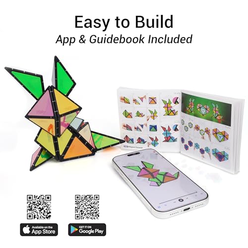 TOSY Magnet Pyramid Stone - 1 Cube Transforms into 1 Billion Shapes (Bunny, Egg Basket, Flowers, Heart…), 243 Rare Earth Magnets, Holographic Design, Puzzle/STEAM Toy, Easter Birthday Gift, 2-Pack - color: Stone (Set of 2)
