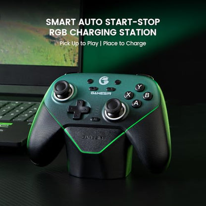 GameSir Super Nova Wireless Gaming Controller for PC/Switch/iOS/Android, Hall Effect Stick & Trigger, RGB Lighting, Swappable ABXY, Detachable Faceplate, 1000mAh with Charging Dock - Green - color: Green