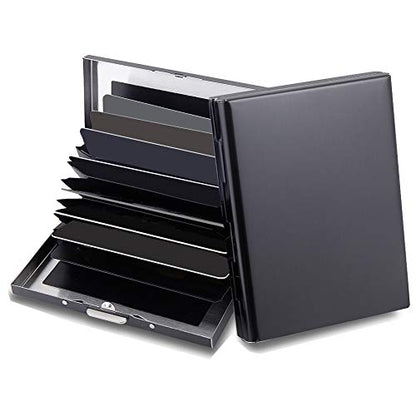 RFID Credit Card Holder Protector Metal Credit Card Wallet Business Card Holder for Men Women Gift Box Package (Black) - color: 01 Black