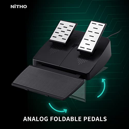 Nitho Drive Pro ONE Racing Wheel with Pedals and Separate Shifter, 270° Gaming Steering Wheel Compatible with PC, PS4, Switch, Xbox One & Xbox Series X|S, Zero Dead Zone Driving Sim with Vibration