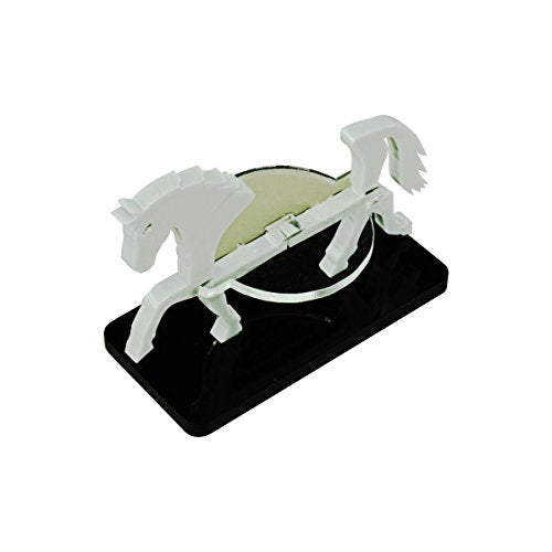 LITKO Horse Mount | Compatible with D&D & Pathfinder | 25x50mm | Grey | Turns a 30mm (1.25-inch) hero into a saddled rider | Rectangular base | Includes steed + clear acrylic base | Glue assembly - color: Grey, style: 25x50mm Base