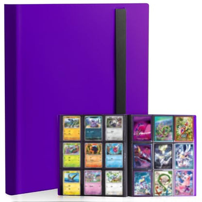 Card Binder 9-Pockets, Trading Card Binder, 20 Pages, 360 Card Capacity Collection Binder, Card Folder for MTG, TCG, Game Cards & Sports Cards（Purple） - color: Purple