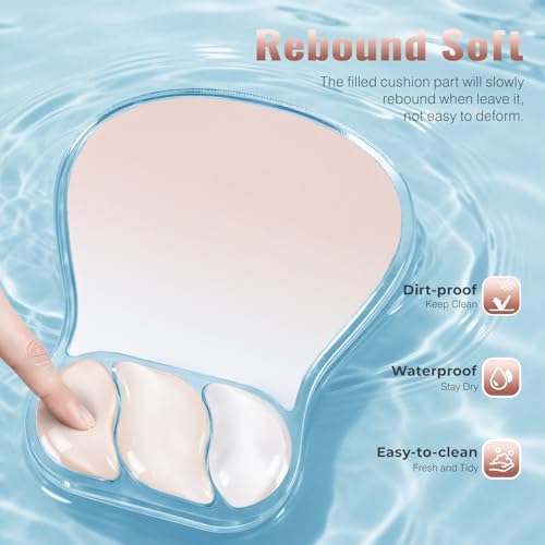 Ospelelf Mouse Pad with Wrist Rest Set Gel Ergonomic Keyboard Wrist Support Anti-Slip Rubber Bottom Office Women Desk Accessories for Computer, Laptop and Gaming, Pink - color: Pink, style: Keyboard Rest + Mouse Rest + Coaster