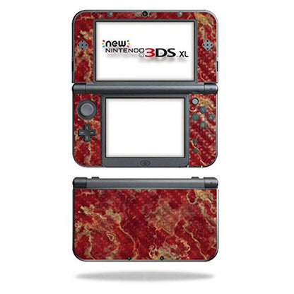MightySkins Carbon Fiber Skin for Nintendo New 3DS XL (2015) - Crimson Marble | Protective, Durable Textured Carbon Fiber Finish | Easy to Apply, Remove, and Change Styles | Made in The USA - color: Crimson Marble
