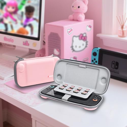 RLSOCO Slim Case for Nintendo Switch 2 Game Console with 8 Game Card Slots - Pink (Case Only) - color: Small Case Pink