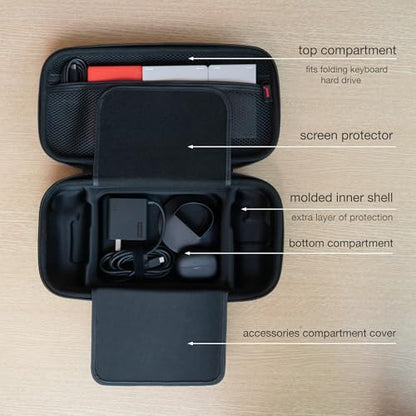 ButterFox Large Carrying Case Bag For Lenovo Legion Go 2 / Legion Go S/Legion Go Handheld, Fits Charger, 2 Accessories Compartments for Large 65W Battery Pack, Folding Keyboard and etc (Black)