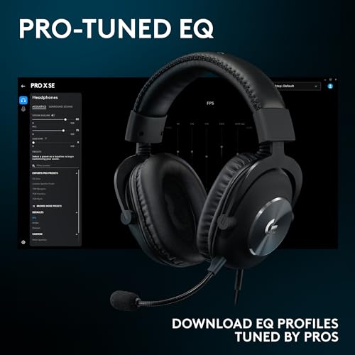 Logitech G Pro X SE Wired Gaming Headset with Microphone: Detachable Microphone, DTS Headphone:X 7.1, for PC, Xbox One, Xbox Series X|S, PS5, PS4, Includes USB DAC - Black - size: Wired, style: Special Edition