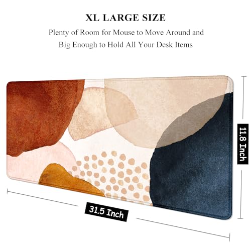 Auhoahsil Large Mouse Pad, XXL Desk Pad, Extened Mousepad 31.5" x 11.8", Non-Slip Rubber Base, Stitched Edges, Superior Surface, Gaming Keyboard Mat, Waterproof Desk Pad, Abstract Stone - color: 08 Abstract Stone, size: XL - 11.8 x 31.5 Inches