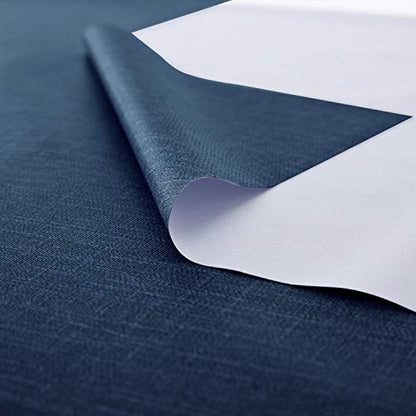 NLMUVW Square Vinyl Tablecloth 100% Waterproof Oil Proof Spill Proof PVC Table Cloth Wipe Clean Table Cover for Kitchen Dining Picnic, 42 x 42 inch, Navy - color: Navy, size: 42" x 42" (Square)