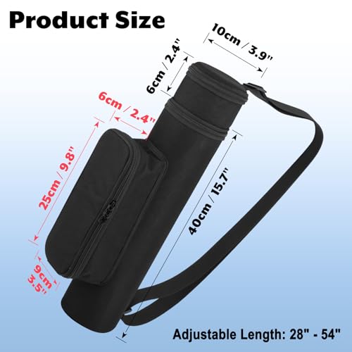 Playmat Tube Case Portable Game Play Mat Storage Bag with Adjustable Strap Compatiable with TCG/MTG Playmat, Game Mat Carry Case with Trading Card Holder and Dice Pocket