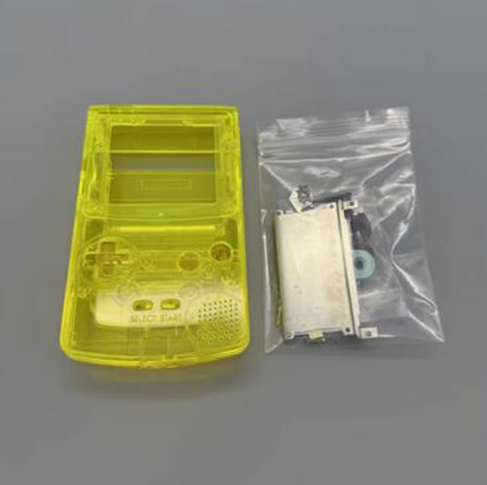 IPS Housing Shell Cover with Buttons Conuctive Pads Screws for Gameboy Color GBC Console (Clear Yellow) - color: Clear Yellow