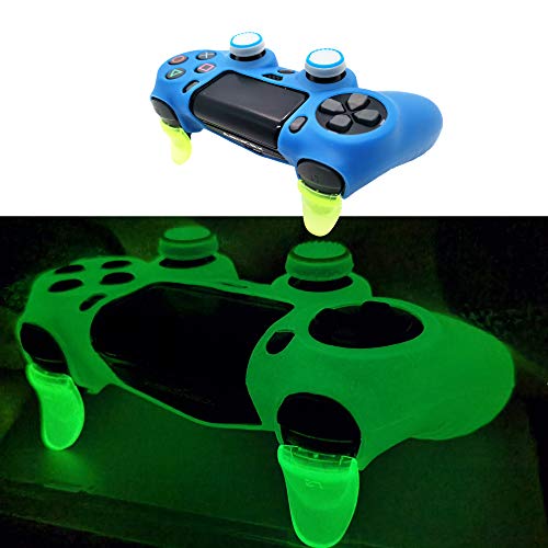 Ps4 Controller Skin Silicone Case Grip Glow in Dark Protective Cover for PS4/slim/Pro Dualshock 4 Controller(Glow Royal Blue) - color: Glow Royal Blue
