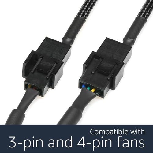 Gebildet Full Speed 12V Voltage Step-Up USB to Dual 3-Pin and 4-Pin PC Fan Sleeved Power Adapter Cable - style: USB (1 to 2) 5V/12V 50 cm