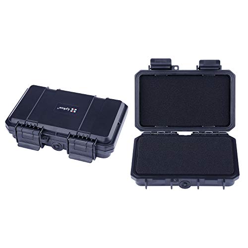 Lykus HC-1510 Mini Hard Case Dry Box with Foam Insert, Interior Size 5.91x3.35x1.46 inch, IP66 Splash-Proof - color: Black, size: HC-1510