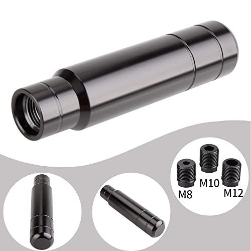 BARTOO Aluminum Alloy Heavy Weighted Shifter Knob, 5" Auto Gear Shift Knob, Car Gear Lever Stick Shifter Handle,with 3 Threaded Adapters M8 M10 M12,Fit Most Automatic Manual Vehicle (Black) - color: Black