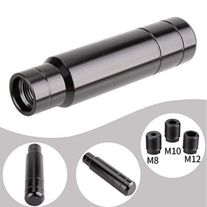 BARTOO Aluminum Alloy Heavy Weighted Shifter Knob, 5" Auto Gear Shift Knob, Car Gear Lever Stick Shifter Handle,with 3 Threaded Adapters M8 M10 M12,Fit Most Automatic Manual Vehicle (Black) - color: Black