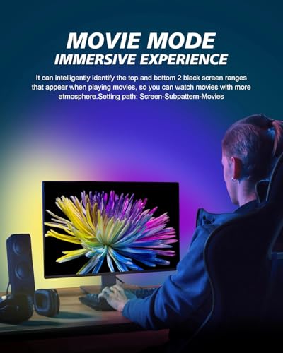 Xtremevision S202-27 LED Backlight Strip for 27-Inch Monitor, Instant Sync RGB Lighting with Audio and Video, Ultra-Low Latency Software-Controlled Backlight for Movies, Games, and Music