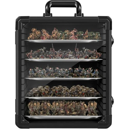 Miniatures Storage Case Miniatures Transport Case Aluminum Alloy Frame with Lock (Large Size) - size: Large