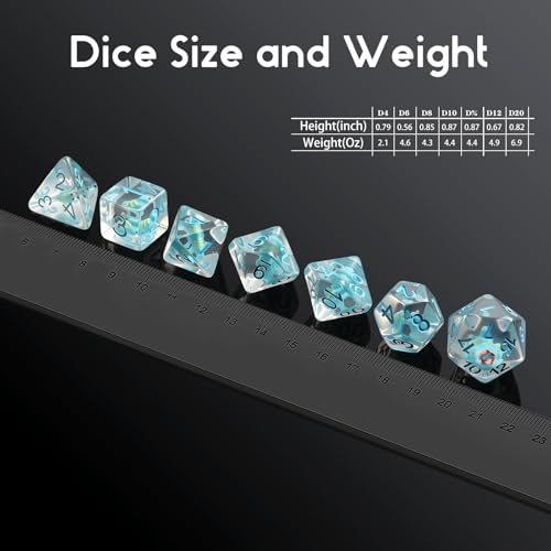 Chameleon D&D Dice Set, DNDND 7PCS Resin Dice Set with Velvet Bag for Dungeons and Dragons Role Playing Games and Tabletop Games（Chameleon - color: Chameleon